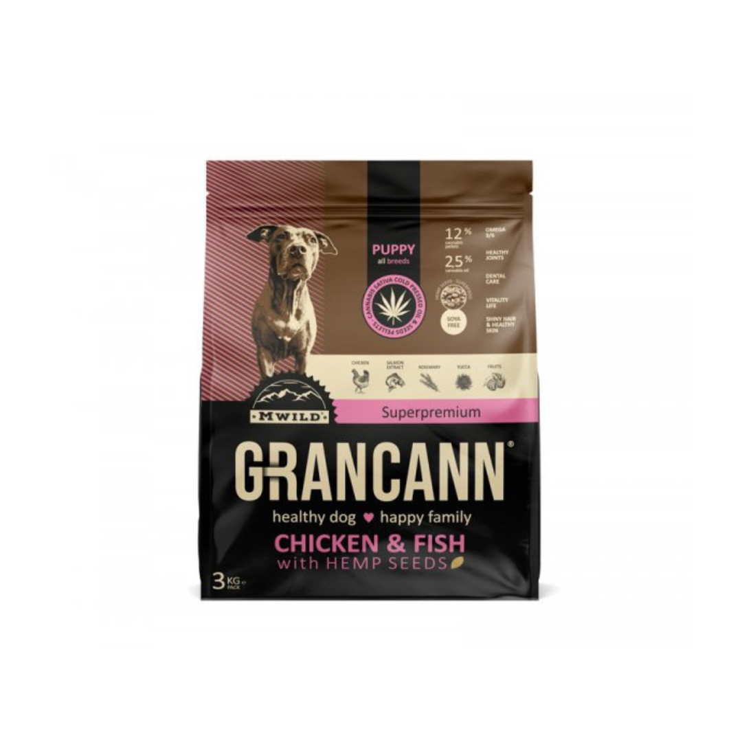 Grancann Chicken & Fish with Hemp seeds-Puppy all breeds 3 kg